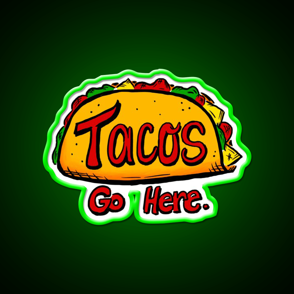 Tacos Go Here Mask Taco Led Neon Sign Mexican Food Sign Rgb Color - Shineneon