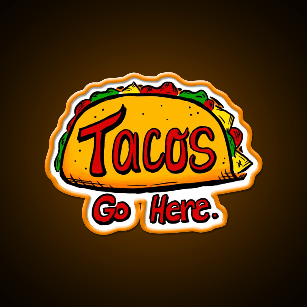 Tacos Go Here Mask Taco Led Neon Sign Mexican Food Sign Rgb Color - Shineneon