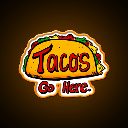 Tacos Go Here Mask Taco Led Neon Sign Mexican Food Sign Rgb Color - Shineneon