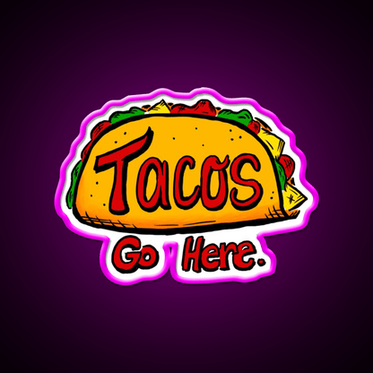 Tacos Go Here Mask Taco Led Neon Sign Mexican Food Sign Rgb Color - Shineneon