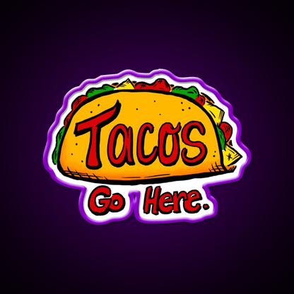 Tacos Go Here Mask Taco Led Neon Sign Mexican Food Sign Rgb Color - Shineneon