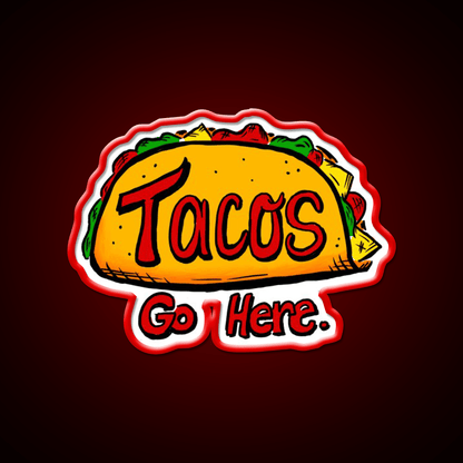 Tacos Go Here Mask Taco Led Neon Sign Mexican Food Sign Rgb Color - Shineneon