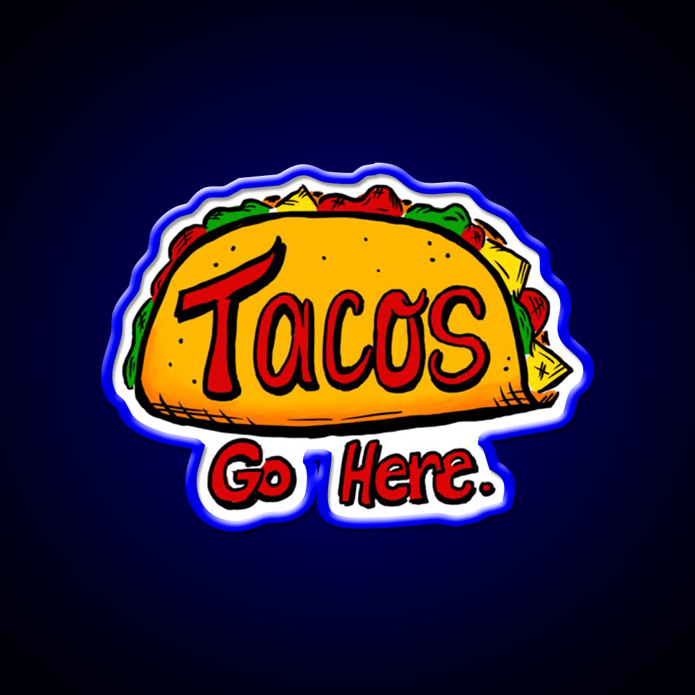 Tacos Go Here Mask Taco Led Neon Sign Mexican Food Sign Rgb Color - Shineneon