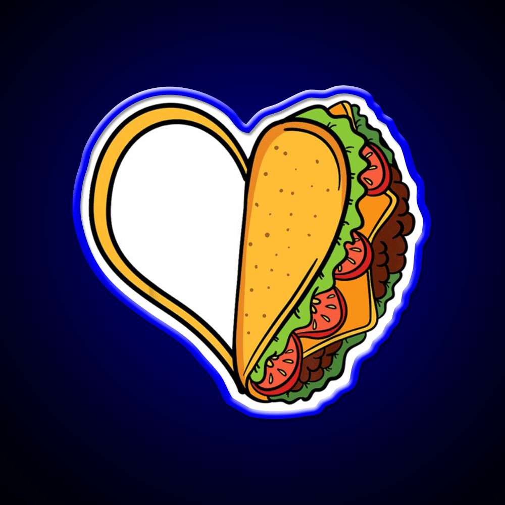 Tacos Heart Mexican Dish Street Food Taquitos Taco Led Neon Sign Rgb Color - Shineneon