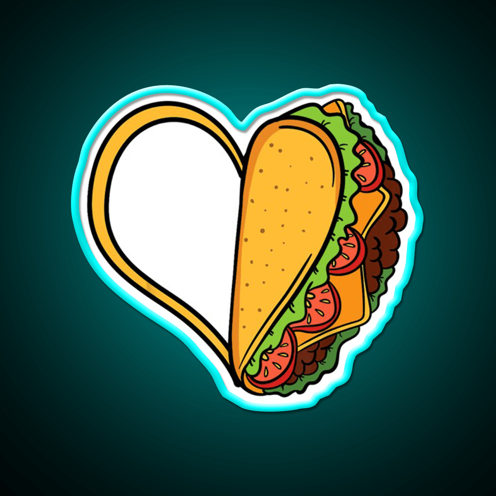 Tacos Heart Mexican Dish Street Food Taquitos Taco Led Neon Sign Rgb Color - Shineneon