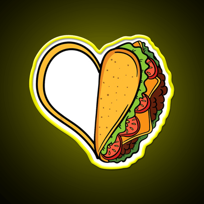 Tacos Heart Mexican Dish Street Food Taquitos Taco Led Neon Sign Rgb Color - Shineneon