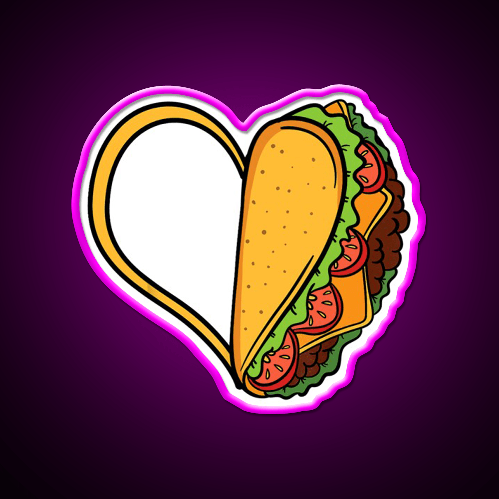 Tacos Heart Mexican Dish Street Food Taquitos Taco Led Neon Sign Rgb Color - Shineneon