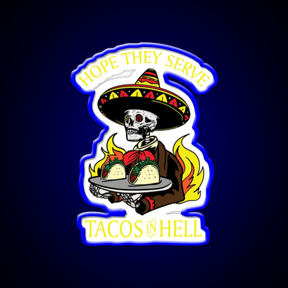 Tacos In Hell Satanic Hail Satan Occult Taco Led Neon Sign Rgb Color - Shineneon