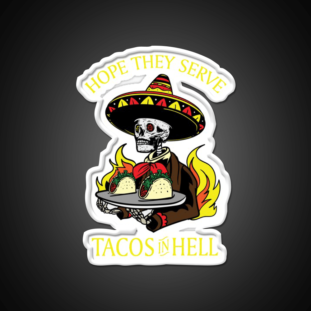 Tacos In Hell Satanic Hail Satan Occult Taco Led Neon Sign Rgb Color - Shineneon
