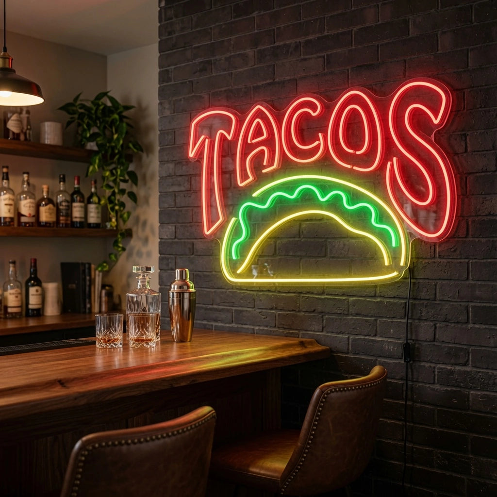 Tacos LED Neon Sign - 03 Real Lifestyle Scene