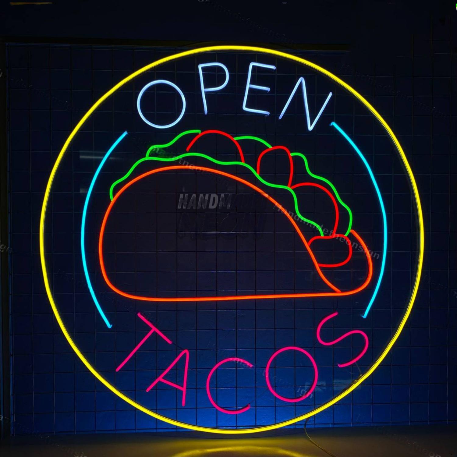 Tacos Open Led Neon Sign For Restaurant Wall Decor | Shineneon