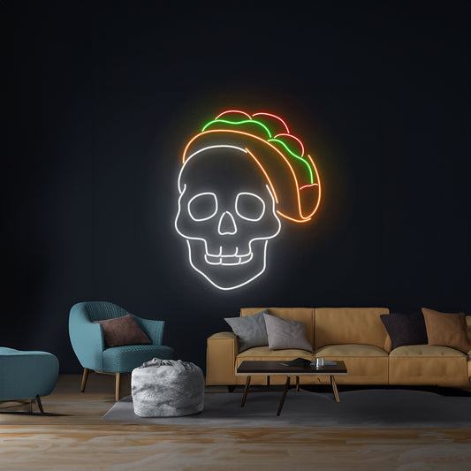 Tacos Skull Neon Sign Food Led Sign