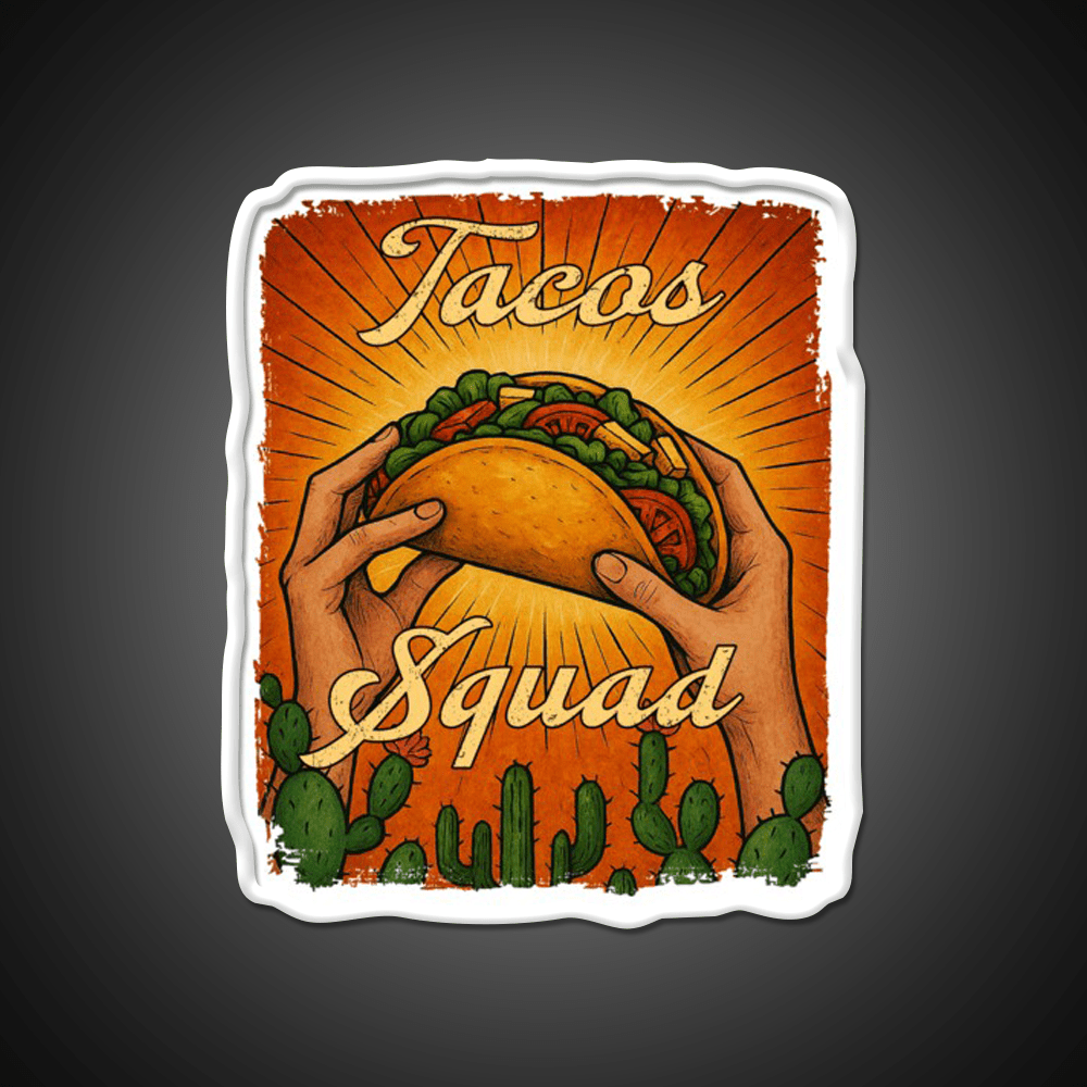Tacos Squad Mexican Food Taco Led Neon Sign Mexican Food Sign Rgb Color - Shineneon