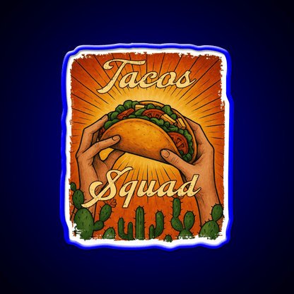 Tacos Squad Mexican Food Taco Led Neon Sign Mexican Food Sign Rgb Color - Shineneon
