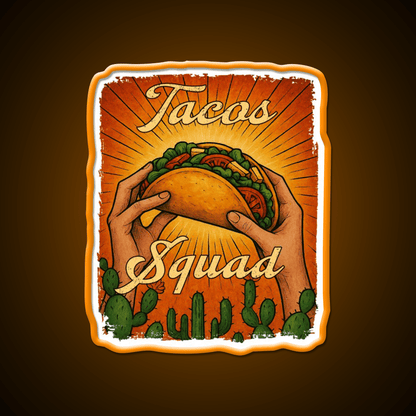 Tacos Squad Mexican Food Taco Led Neon Sign Mexican Food Sign Rgb Color - Shineneon