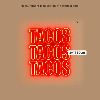 Tacos Tacos Tacos LED Neon Sign - Shineneon