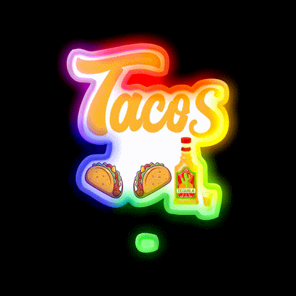 Tacos Tequila Party Drink Tequila Led Neon Sign Rgb Color - LED neon sign close-up detail