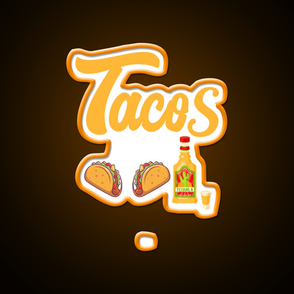 Tacos Tequila Party Drink Tequila Led Neon Sign Rgb Color - Shineneon