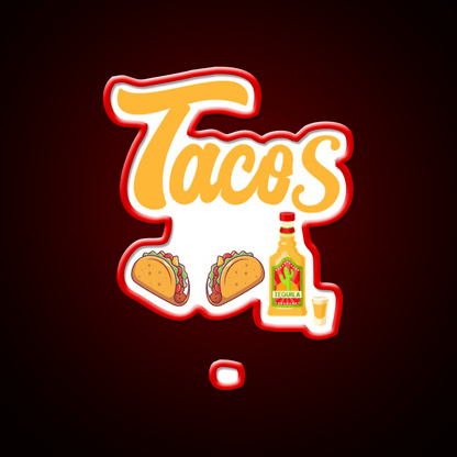 Tacos Tequila Party Drink Tequila Led Neon Sign Rgb Color - Shineneon