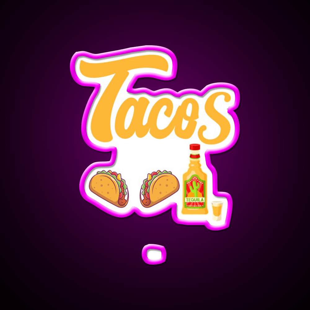 Tacos Tequila Party Drink Tequila Led Neon Sign Rgb Color - Shineneon