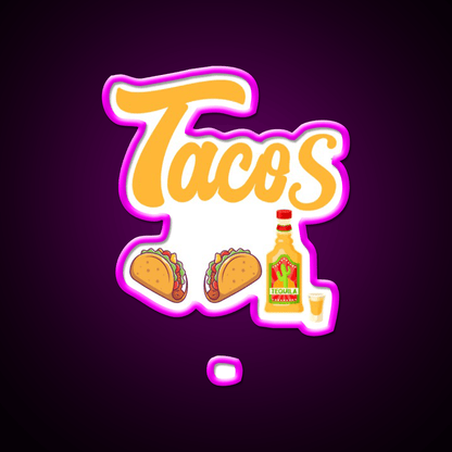 Tacos Tequila Party Drink Tequila Led Neon Sign Rgb Color - Shineneon