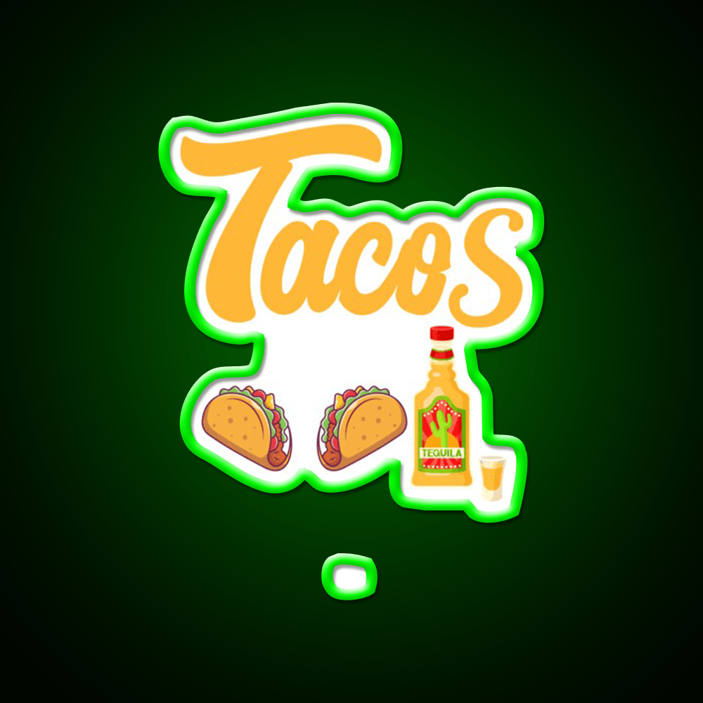 Tacos Tequila Party Drink Tequila Led Neon Sign Rgb Color - Shineneon