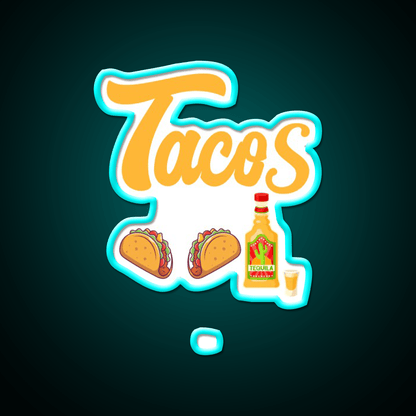 Tacos Tequila Party Drink Tequila Led Neon Sign Rgb Color - Shineneon
