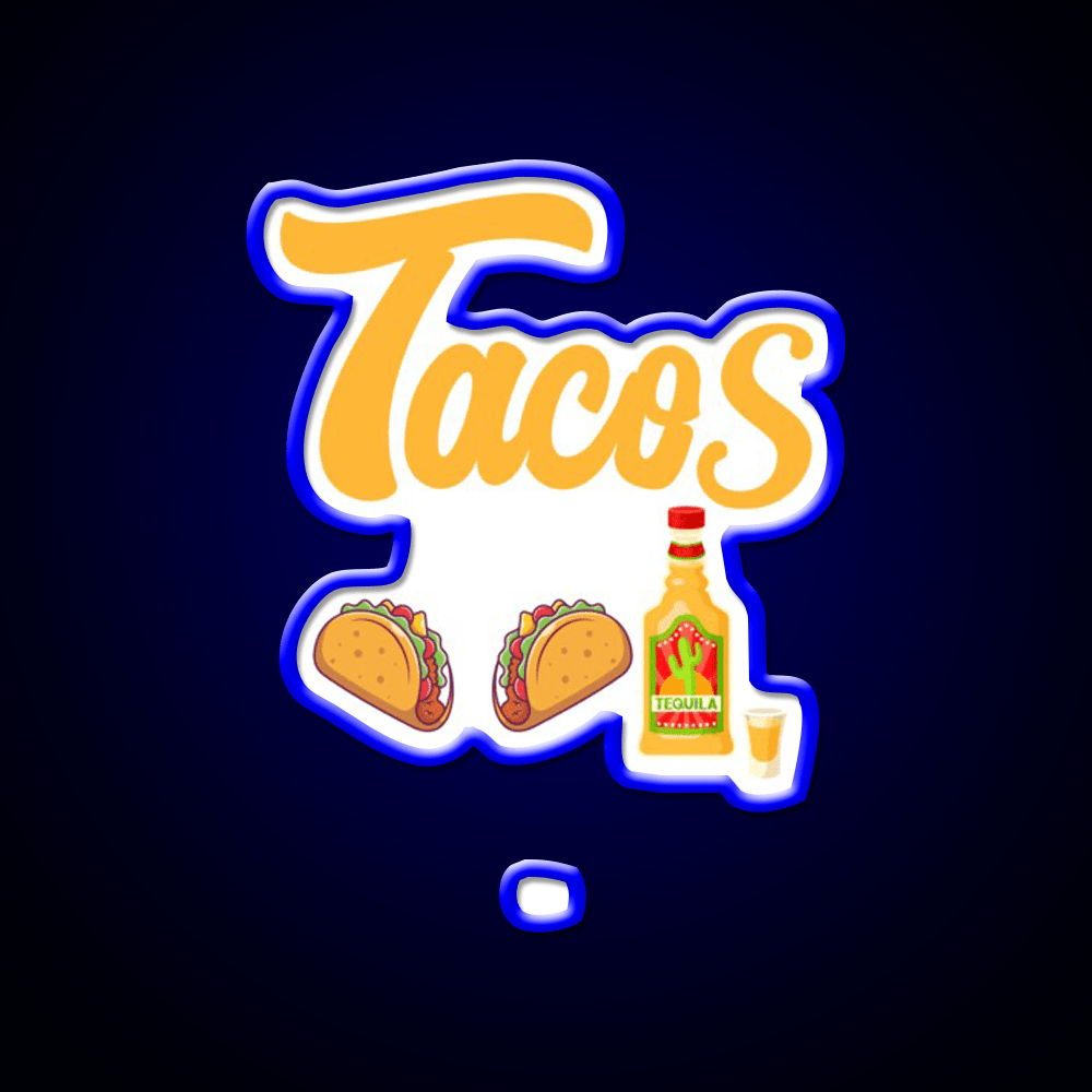 Tacos Tequila Party Drink Tequila Led Neon Sign Rgb Color - Shineneon