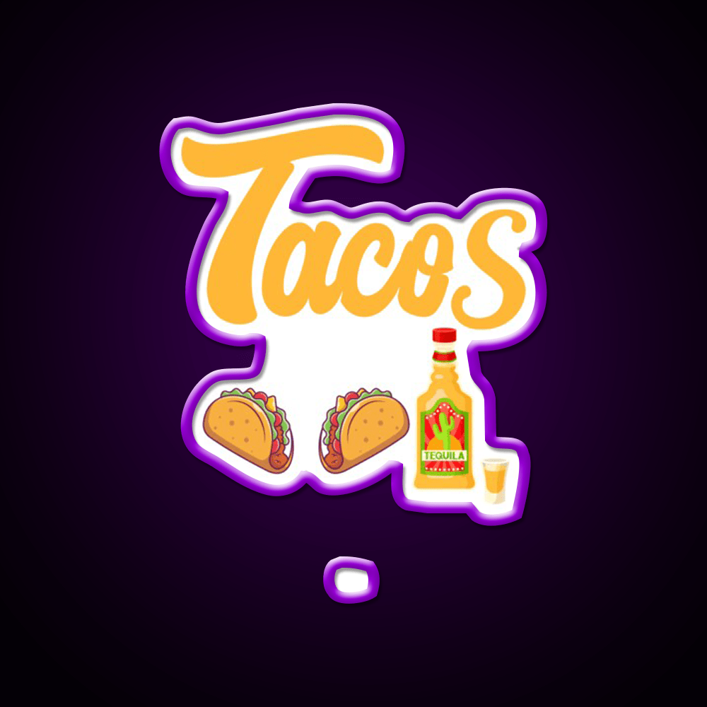 Tacos Tequila Party Drink Tequila Led Neon Sign Rgb Color - Shineneon