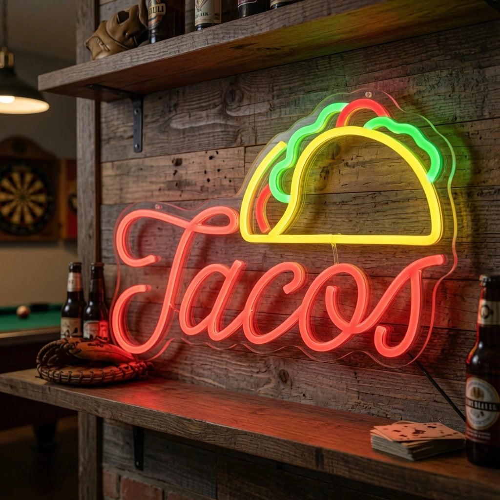 Tacos Wall Decor LED Neon Sign - 03 Real Lifestyle Scene
