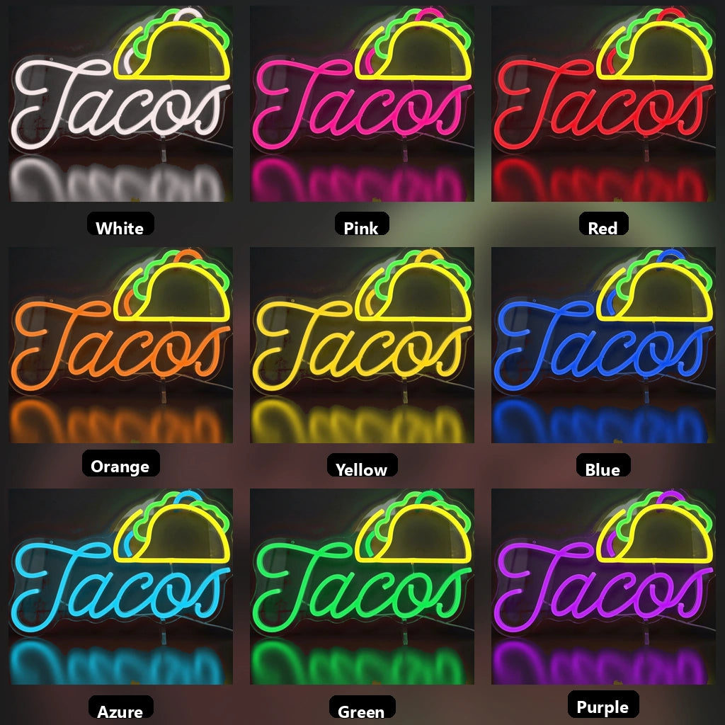 Tacos Wall Decor LED Neon Sign - 05 Color Grid