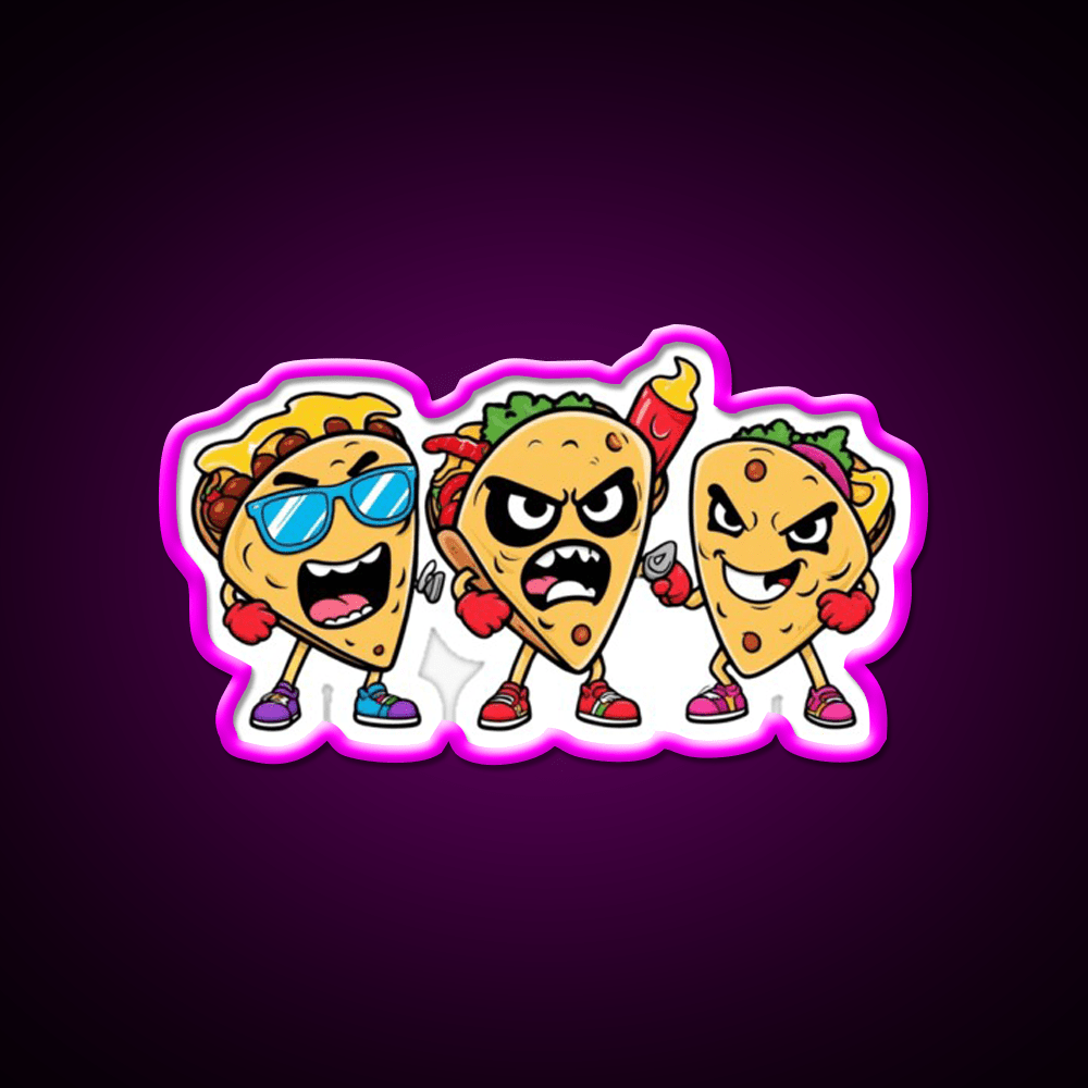 Tacos With Attitude Spicy Humor In Urban Style Taco Led Neon Sign Rgb Color - Shineneon
