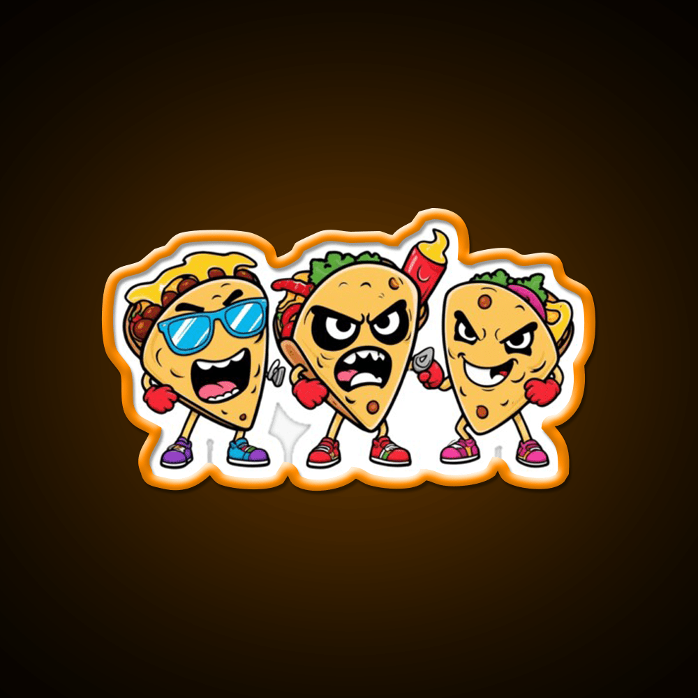 Tacos With Attitude Spicy Humor In Urban Style Taco Led Neon Sign Rgb Color - Shineneon