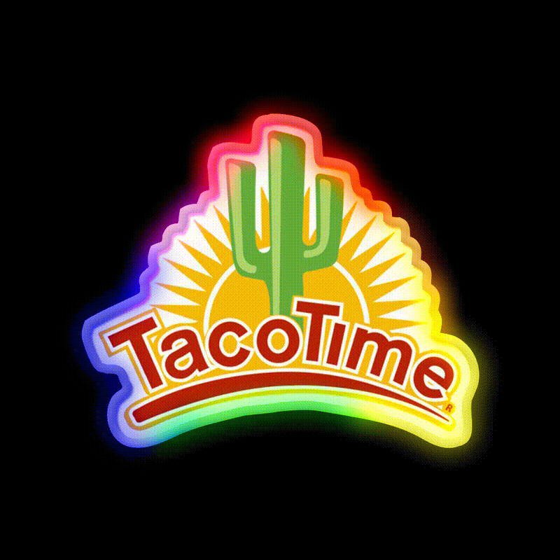Tacotime Resto Fast Food Led Neon Sign For Burger Place Rgb Color - LED neon sign close-up detail