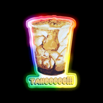 Taho Filipino Snack Food Led Neon Sign Rgb Color - LED neon sign close-up detail