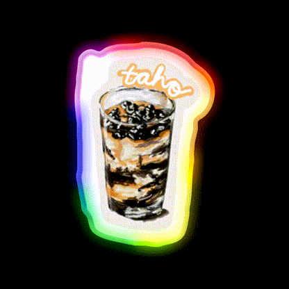 Taho Snack Food Led Neon Sign Rgb Color - LED neon sign close-up detail