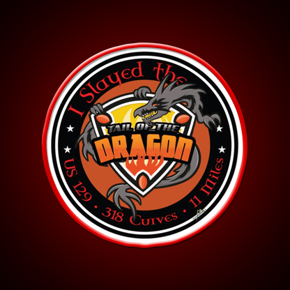 Tail Of The Dragon Road Us 129 Sports Car Whiskey Drink Bar Led Neon Sign Rgb Color - Shineneon