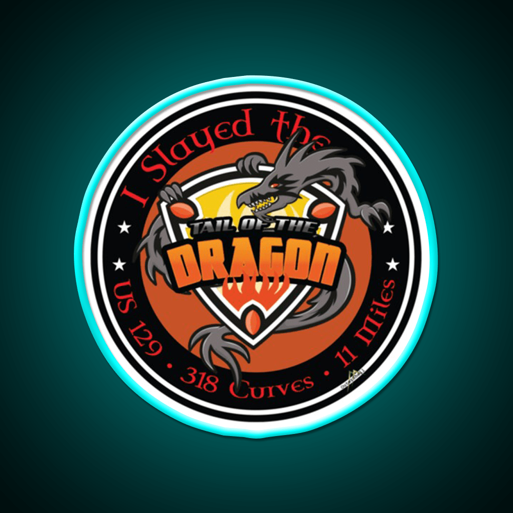 Tail Of The Dragon Road Us 129 Sports Car Whiskey Drink Bar Led Neon Sign Rgb Color - Shineneon