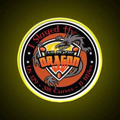 Tail Of The Dragon Road Us 129 Sports Car Whiskey Drink Bar Led Neon Sign Rgb Color - Shineneon