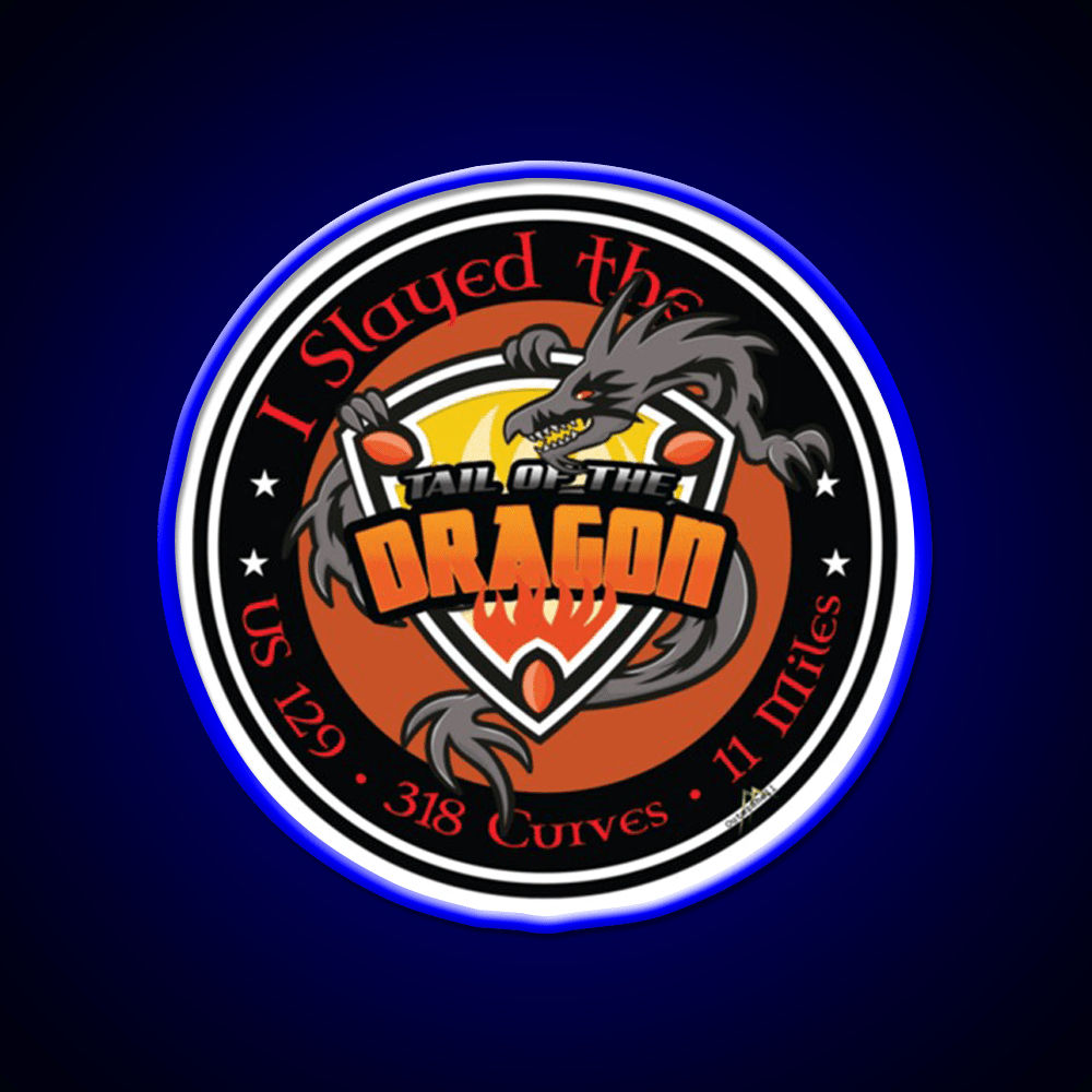Tail Of The Dragon Road Us 129 Sports Car Whiskey Drink Bar Led Neon Sign Rgb Color - Shineneon