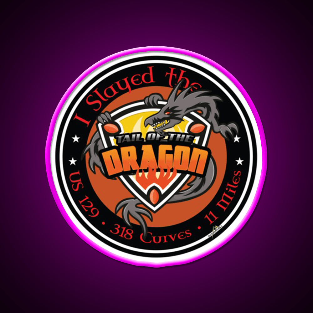 Tail Of The Dragon Road Us 129 Sports Car Whiskey Drink Bar Led Neon Sign Rgb Color - Shineneon