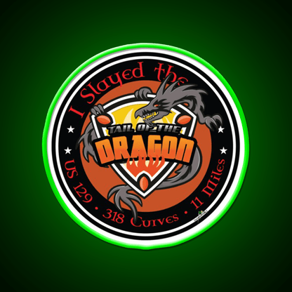Tail Of The Dragon Road Us 129 Sports Car Whiskey Drink Bar Led Neon Sign Rgb Color - Shineneon