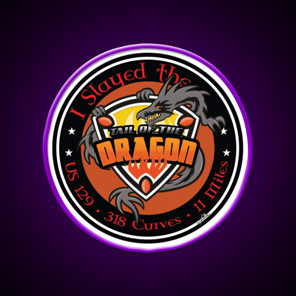 Tail Of The Dragon Road Us 129 Sports Car Whiskey Drink Bar Led Neon Sign Rgb Color - Shineneon