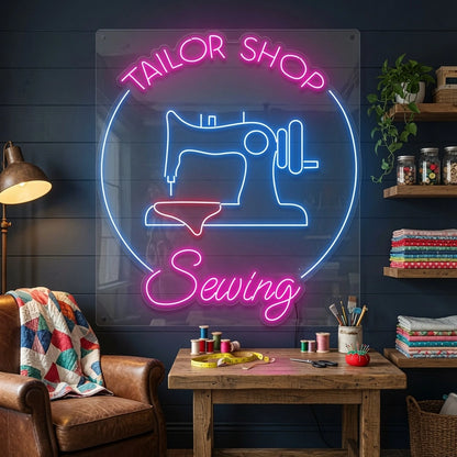 Tailor Shop Sewing LED Neon Sign - 03 Real Lifestyle Scene