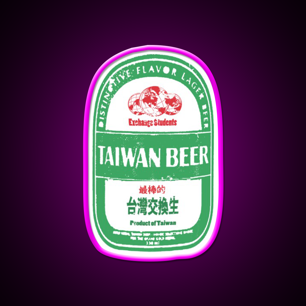 Taiwanese Beer Exchange Student Beer Bar Decor Led Neon Sign Rgb Color - Neon sign mounted on wall in room