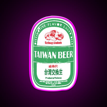 Taiwanese Beer Exchange Student Beer Bar Decor Led Neon Sign Rgb Color - Neon sign mounted on wall in room