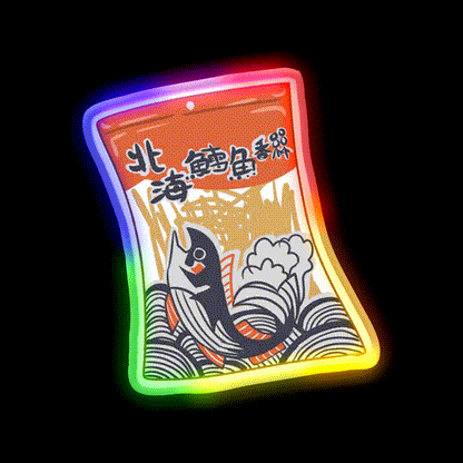 Taiwanese Dried Fish Snack Food Led Neon Sign Rgb Color - LED neon sign close-up detail