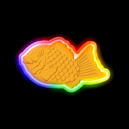 Taiyaki Japanese Snack Food Led Neon Sign Rgb Color - LED neon sign close-up detail