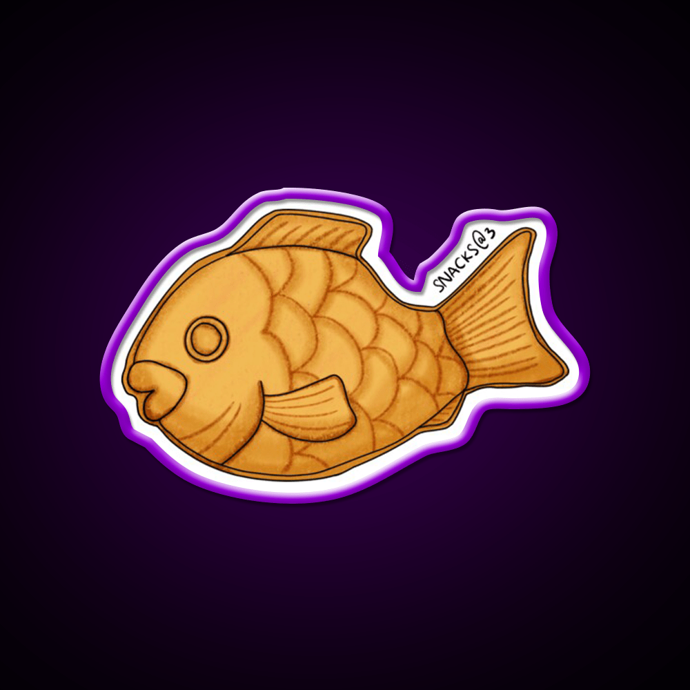 Taiyaki The Baked Fish Shaped Pastry Snack Food Led Neon Sign Rgb Color - Shineneon
