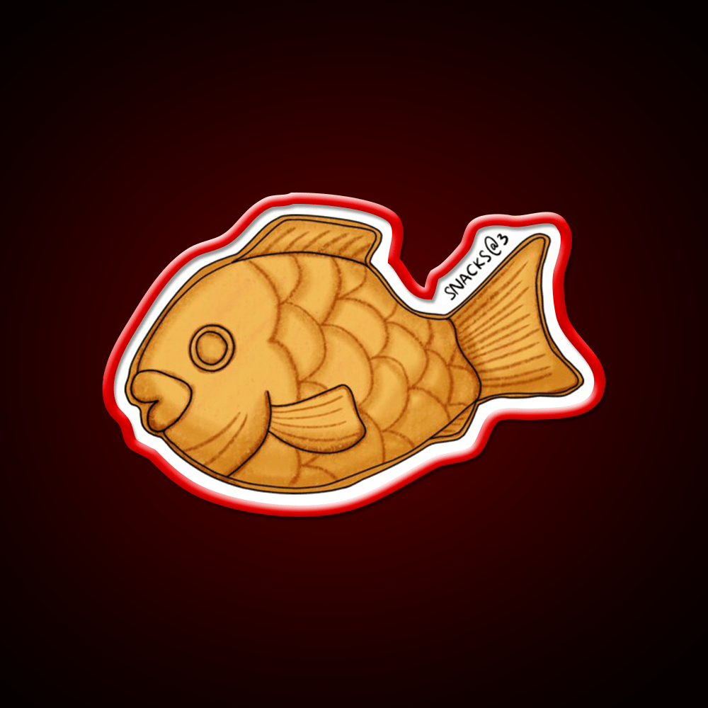 Taiyaki The Baked Fish Shaped Pastry Snack Food Led Neon Sign Rgb Color - Shineneon